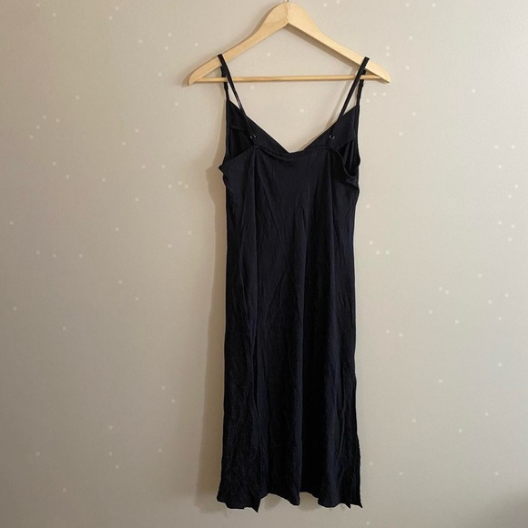 NWT Onia Deep navy midi slip dress with side slits - Picture 3 of 5